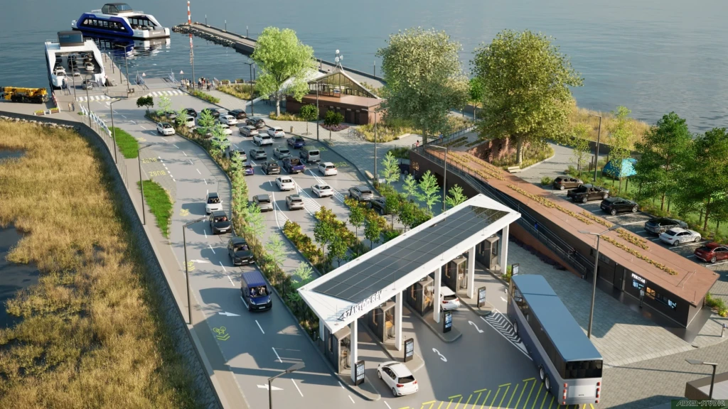Visualisation of the Szántód ferry port