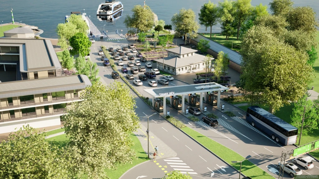 Visualisation of the Tihany ferry port